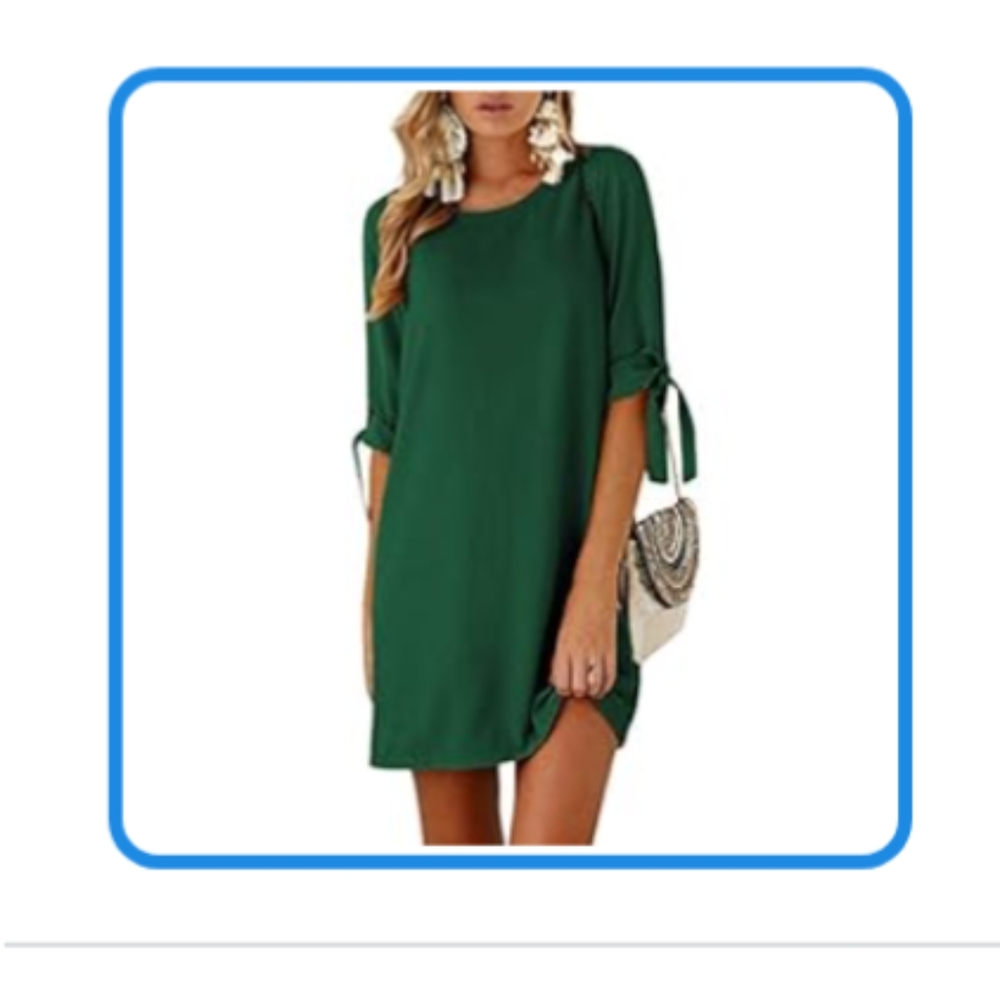Green Tie Sleeve Dress